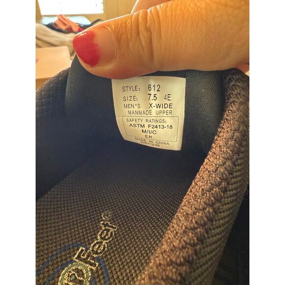 Orthofeet Men's Black Comp-Toe Orthopedic Cobalt Work Shoes Size 7.5 - Picture 8 of 9